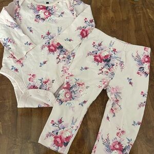Baby Gap Floral Baby Onesie and Pants Set